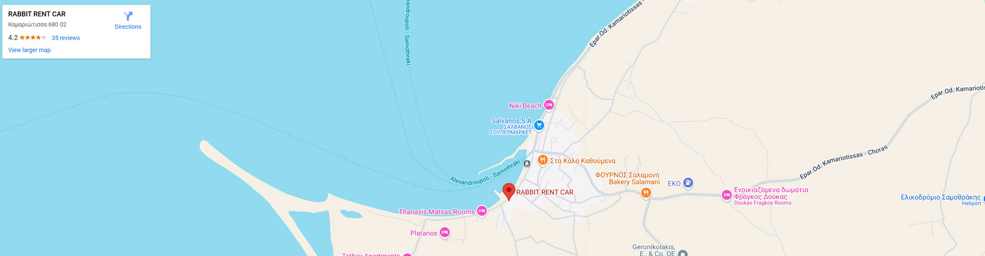 Map of Kamariotissa, Samothraki